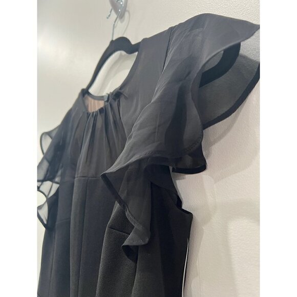 NEW Harper Rose Women's Gathered Illusion Neck Jumpsuit Black MSRP $148 - Picture 7 of 12